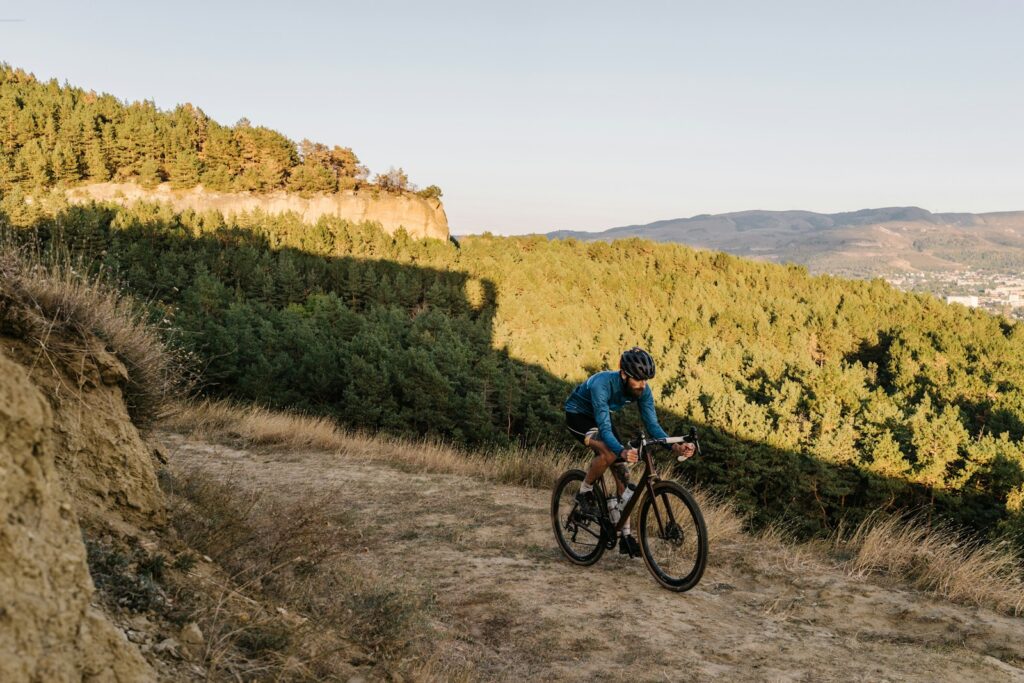 Gravel rider in action